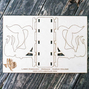 Napkin Holder - Mermaid - Raw Wood Craft