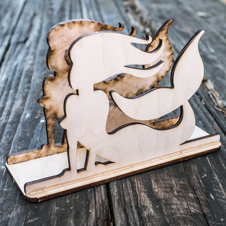 Napkin Holder - Mermaid - Raw Wood Craft