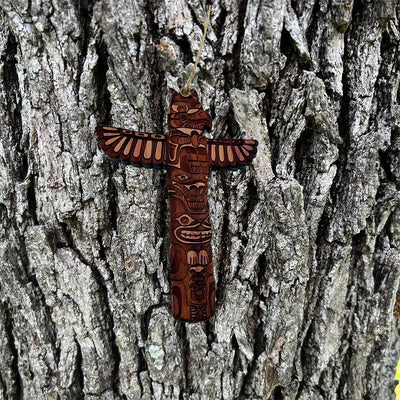 Native American Totem Pole - Cedar Ornament