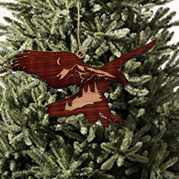 Night Eagle - Cedar Ornament