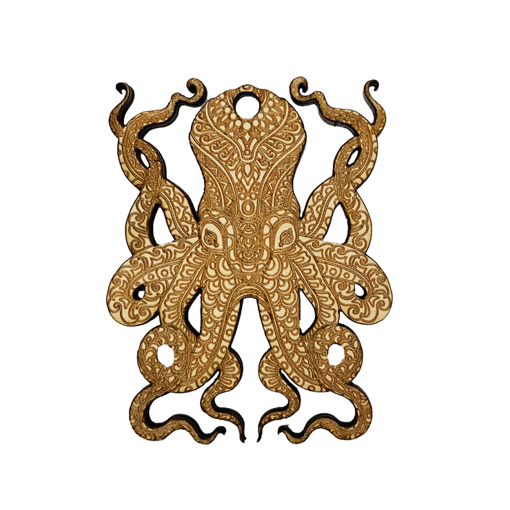 Ornament - Octopus - Raw Wood