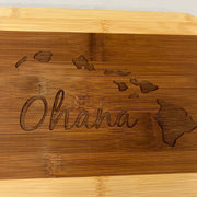 Ohana (family) Hawaii Cutting Board 14''x9.5''x.5'' Bamboo