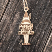 Ornament - Cotton Headed Ninny Muggins - Raw Wood 2x4in