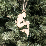 Ornament - Mermaid - Raw Wood 3x3in