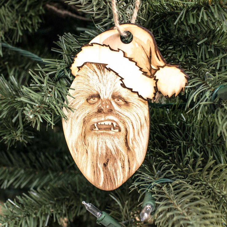 Ornament - Santabacca - Raw Wood 4x5in