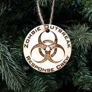 Ornament - Zombie Outbreak Response Crew - Raw Wood 3x3in