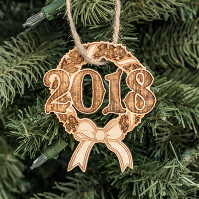 Ornament - 2018 - Raw Wood 3x3in