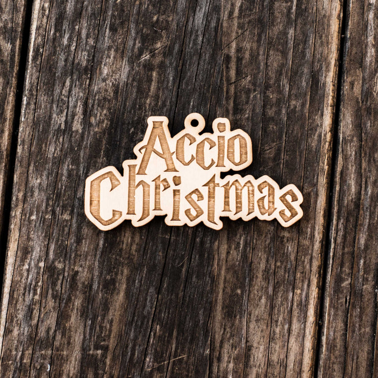 Ornament - Accio Christmas - Raw Wood 2x4in