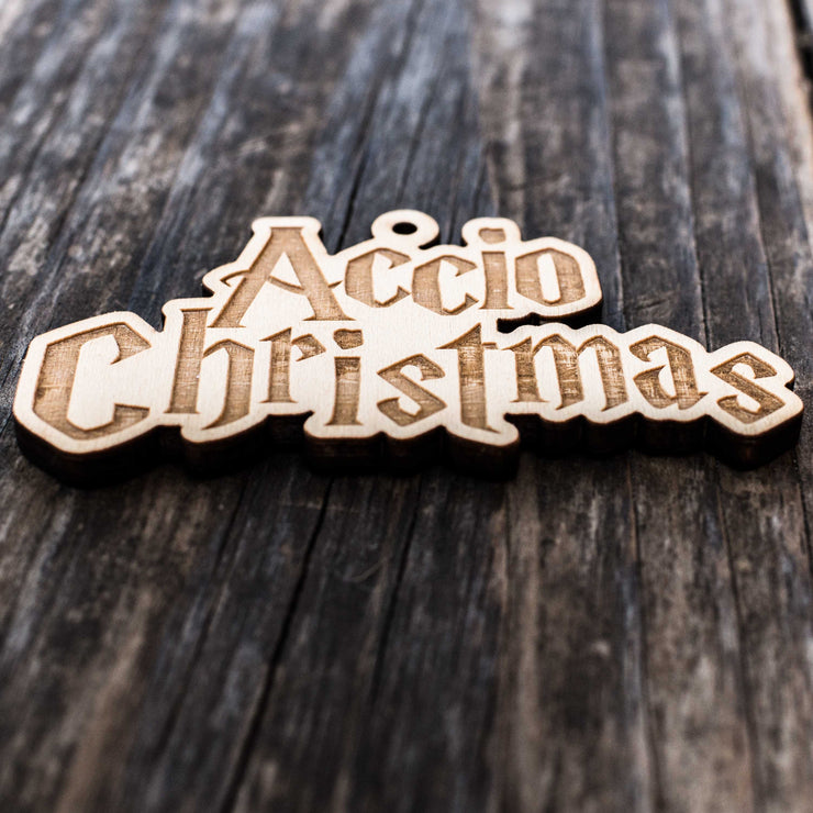 Ornament - Accio Christmas - Raw Wood 2x4in