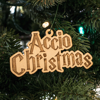 Ornament - Accio Christmas - Raw Wood 2x4in