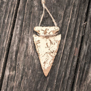Ornament - Arrowhead - Raw Wood 4x2in