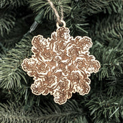 Ornament - Aztec Snowflake- Raw Wood 4x4in