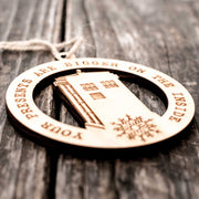 Ornament - Bigger on the Inside - Raw Wood 3x3in