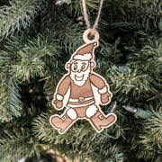 Ornament - Cartoon Santa - Raw Wood 4x3n