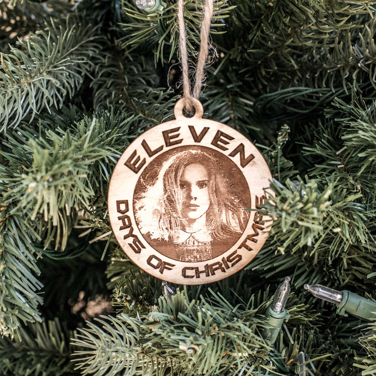 Ornament - Eleven Days of Christmas - Raw Wood 3x3in