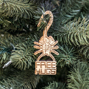 Ornament - Free Hugs - Raw Wood 1x4in