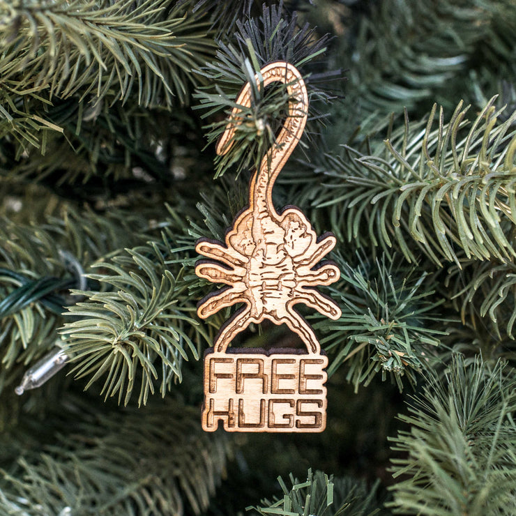 Ornament - Free Hugs - Raw Wood 1x4in
