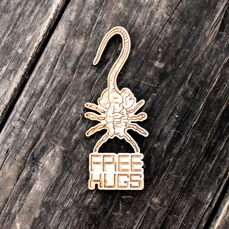 Ornament - Free Hugs - Raw Wood 1x4in
