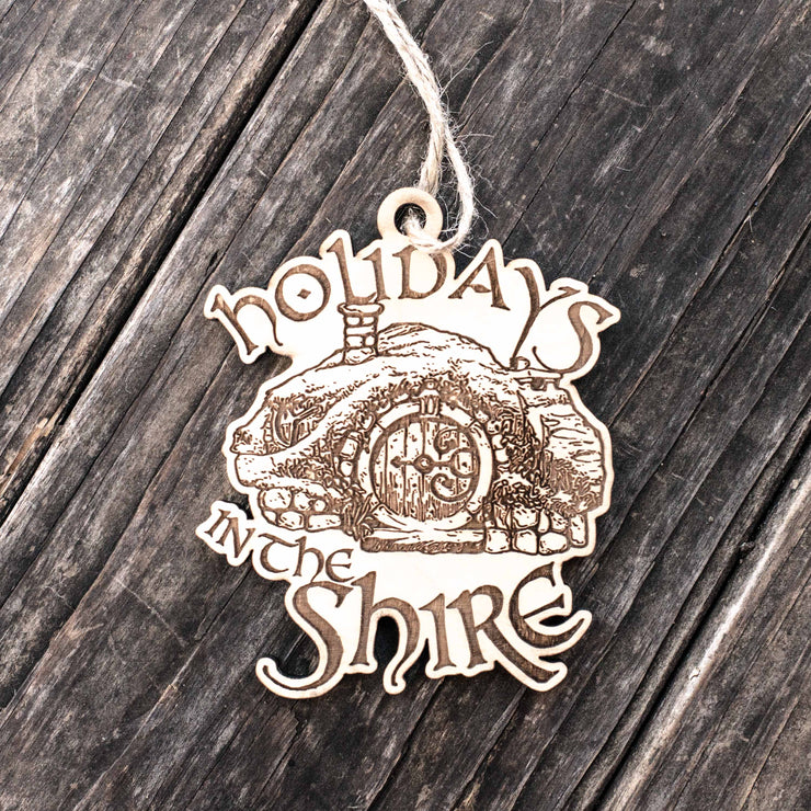 Ornament - Holidays in the Shire - Raw Wood 4x3n