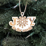 Ornament - Joy to the World - Raw Wood 2x4in