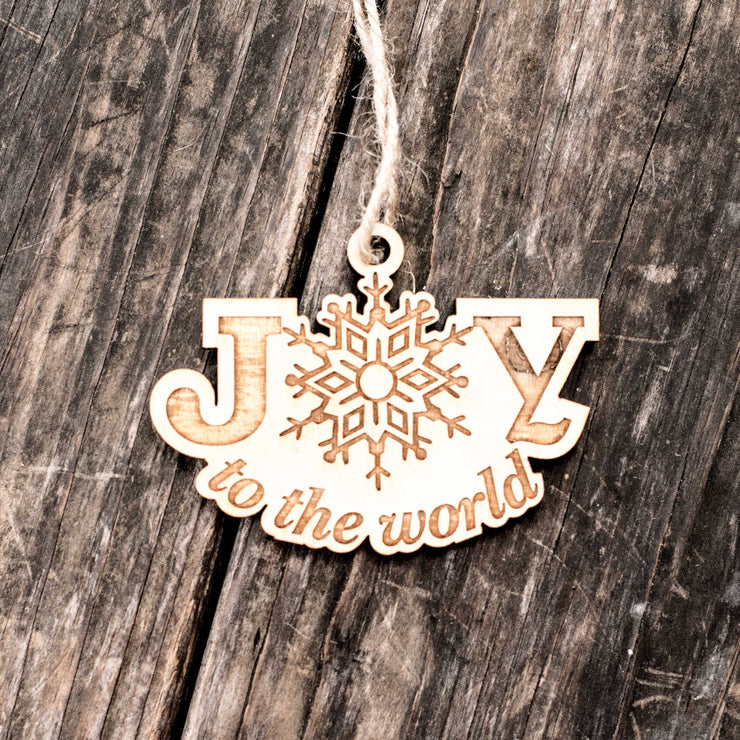 Ornament - Joy to the World - Raw Wood 2x4in