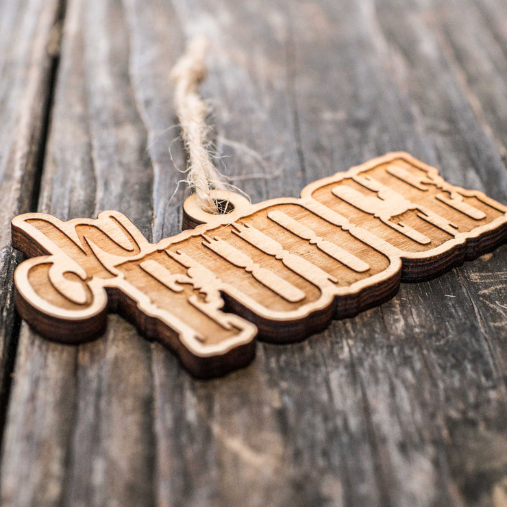 Ornament - Oh Fudge - Raw Wood 4x2in