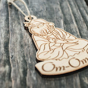 Ornament - Om Om Om - Raw Wood 4x3in