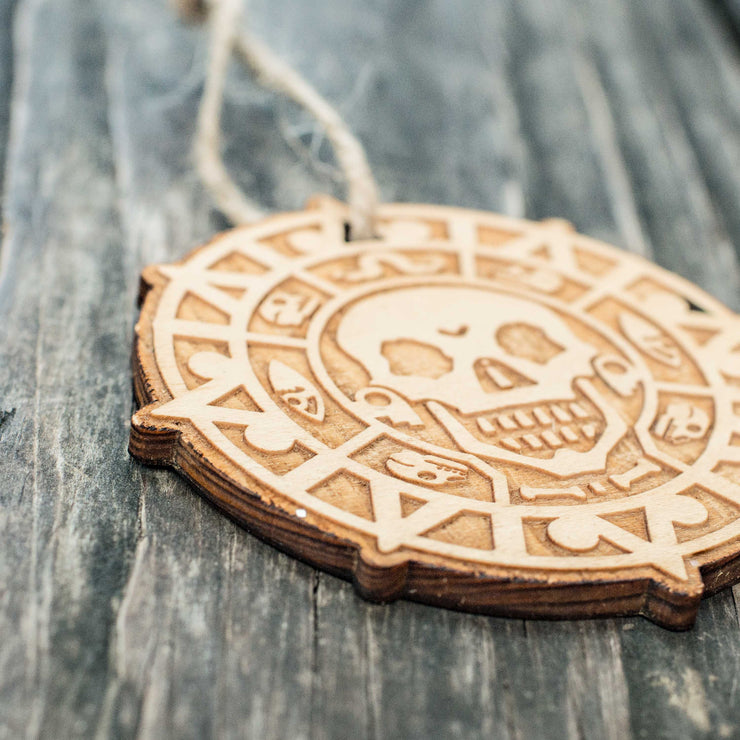 Ornament - Pirate Treasure - Raw Wood 3x3in