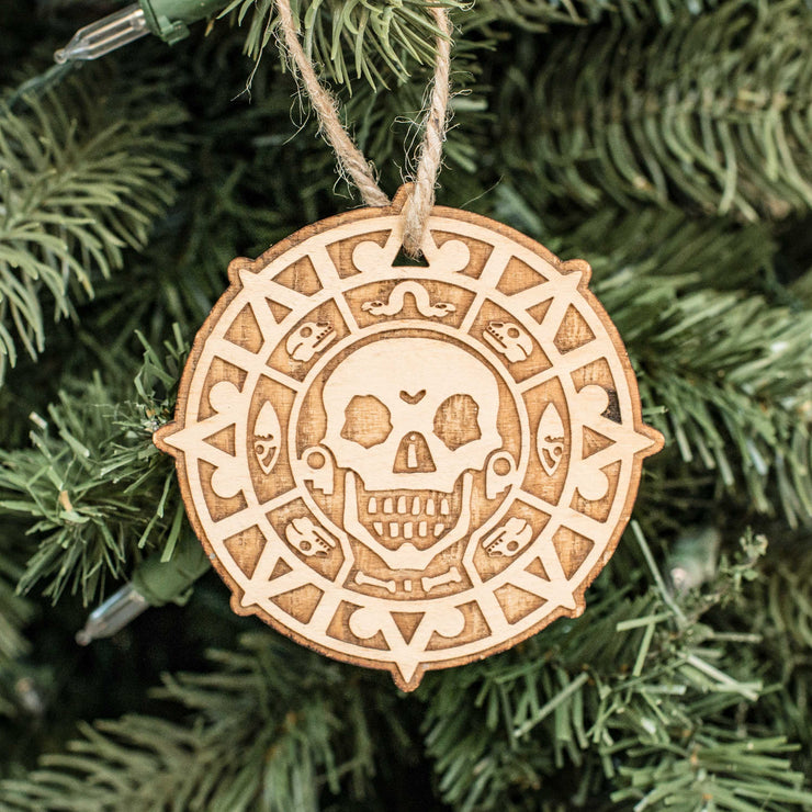 Ornament - Pirate Treasure - Raw Wood 3x3in