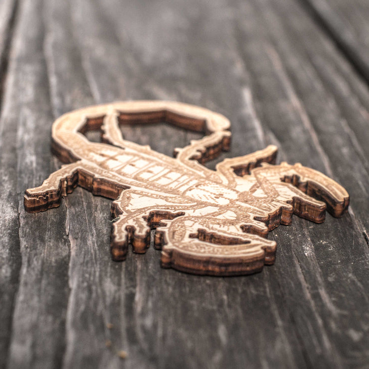 Ornament - Scorpion - Raw Wood 3x4in