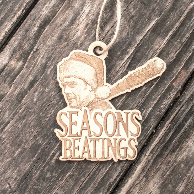 Ornament - Seasons Beatings - Raw Wood 3x4in
