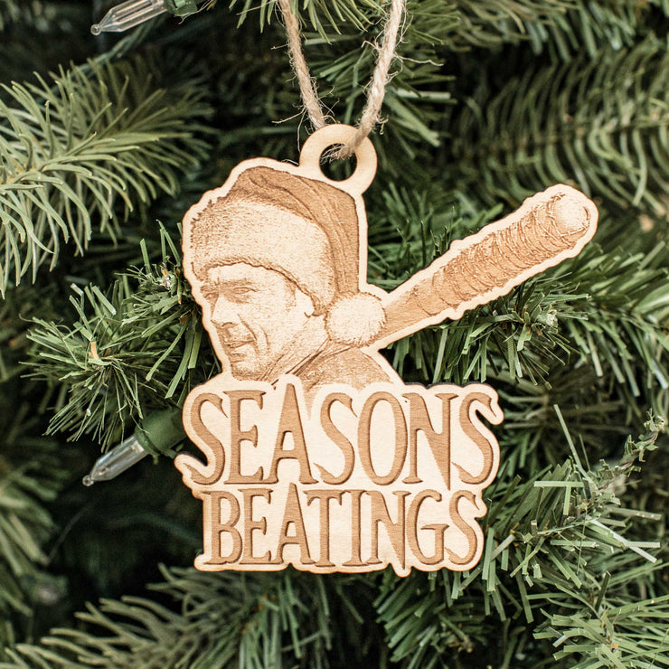 Ornament - Seasons Beatings - Raw Wood 3x4in