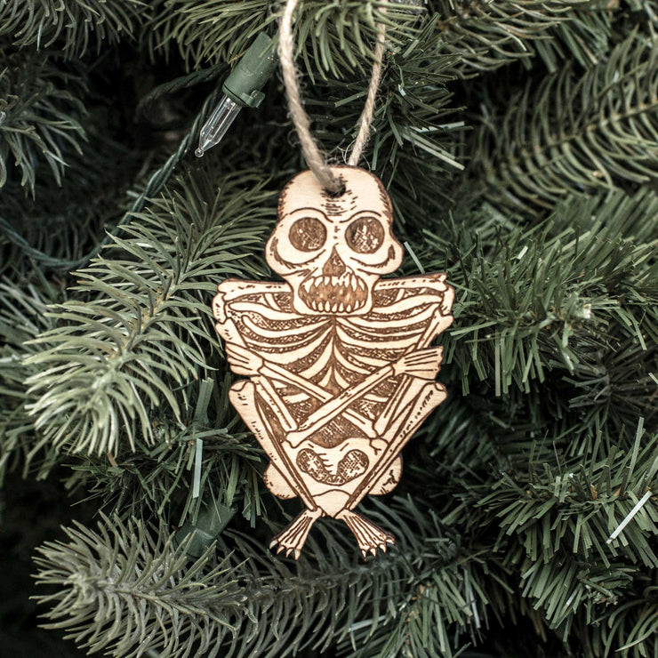 Ornament - Them Bones - Raw Wood 2x4in