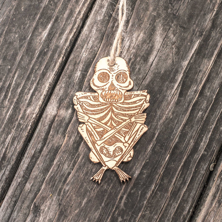 Ornament - Them Bones - Raw Wood 2x4in