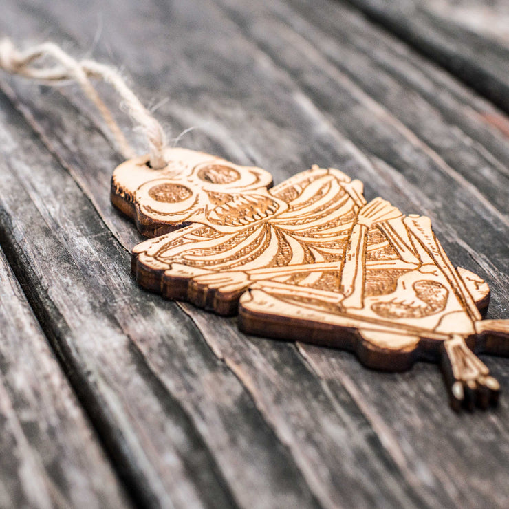 Ornament - Them Bones - Raw Wood 2x4in