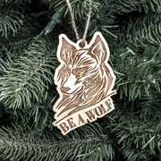 Ornament - Tribal - Be a Wolf- Raw Wood 3x4in