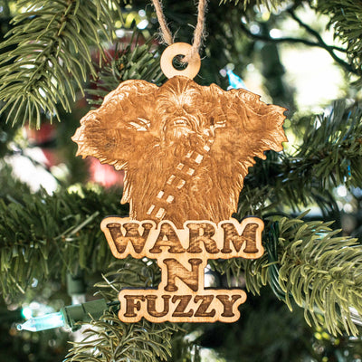Ornament - Warm N Fuzzy - Raw Wood 3x4in