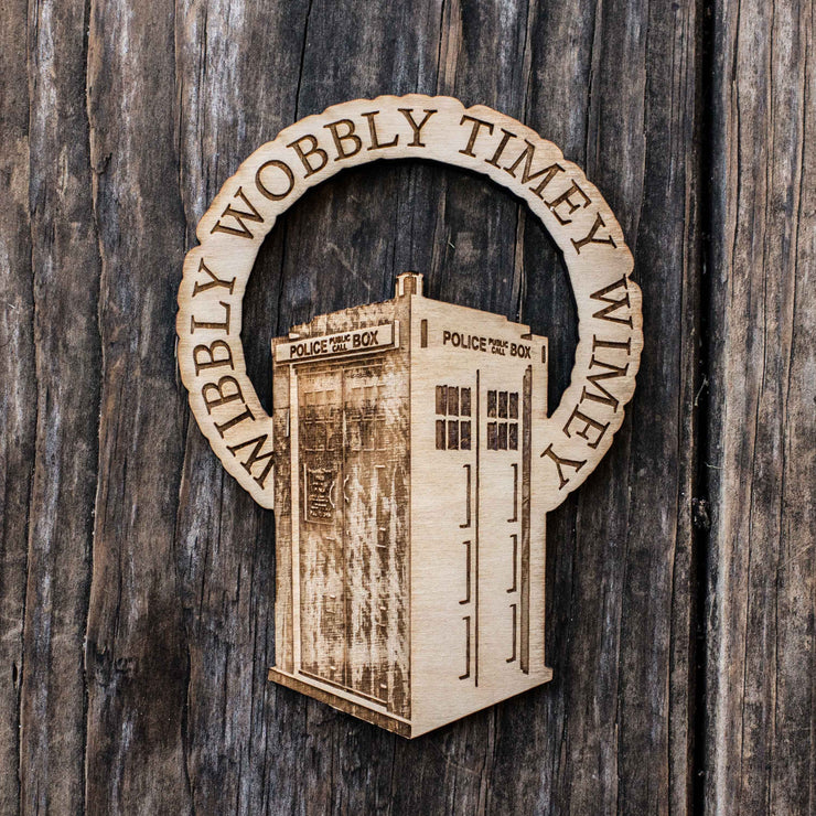 Ornament - Wibbly Wobbly - Raw Wood 4x5in