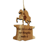 Our Life is what our Thoughts make it Marcus Aurelius CEDAR Ornament