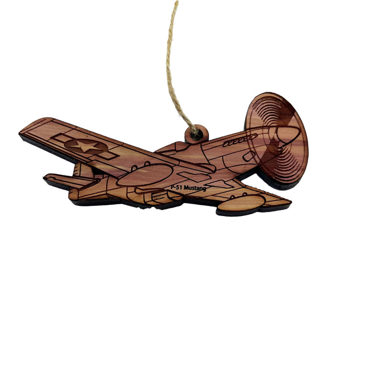 P51 Mustang Plane - Cedar Ornament