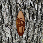 Palm Tree Surfboard - Cedar Ornament