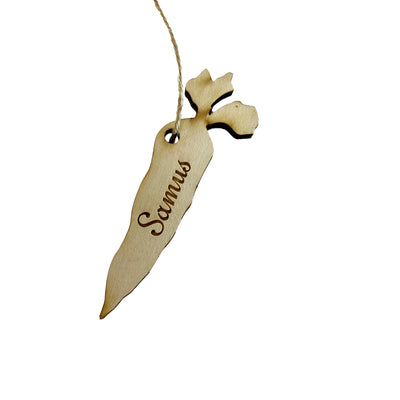 Ornament - Personalized Carot with your name - Raw Wood Maple