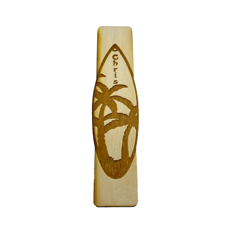 Bookmark - Personalized Palm Tree Surfboard - Bookmark