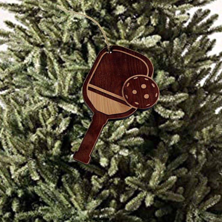 Pickleball - Cedar Ornament