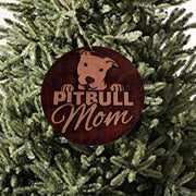 Pitbull Mom - Cedar Ornament