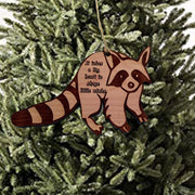 RACCOON it takes a big heart to shape little minds - Cedar Ornament