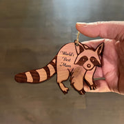 Raccoon Worlds Best Mom - Cedar Ornament