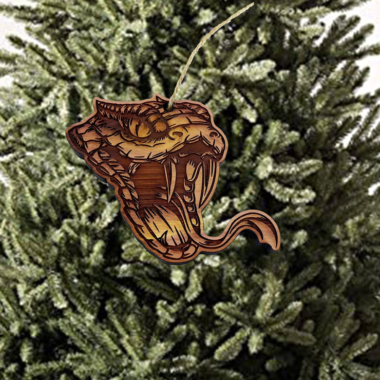 Rattlesnake Head - Cedar Ornament