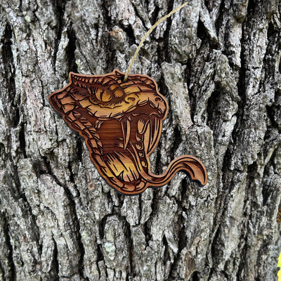 Rattlesnake Head - Cedar Ornament