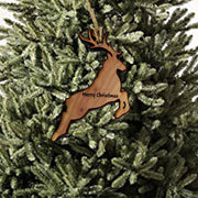 Reindeer Merry Christmas - Cedar Ornament